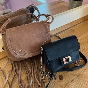 Juicy Couture Bohemian tan color crossbody bag and black mini camera bag bundle